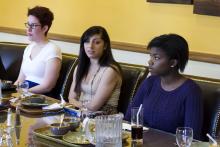 Lehigh University Science and Environmental Writing - three students at the Farewell Luncheon